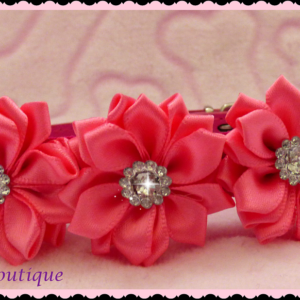 Pink Rosette Dog Collar