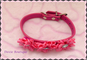 Pink Rosette Dog Collar